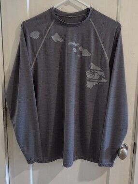 Honolua Surf Co. Long-Sleeve Sun Shirt - Hawaiian Island Print - Size Small - SP